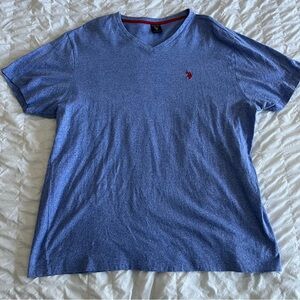 U.S. Polo Assn. Blue XL Cotton V Neck Men’s Short Sleeve TShirt with Logo